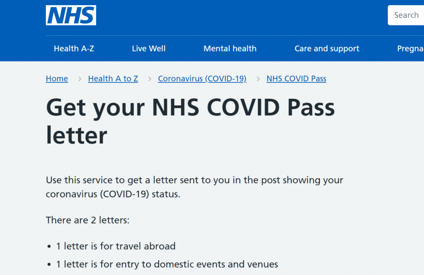 Covid pass letter 